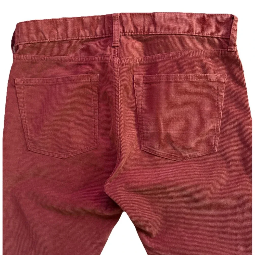 J Crew 250 Corduroy Pants Mens Sz 31x32 Rust Plank Slim Straight Leg Cotton Flex